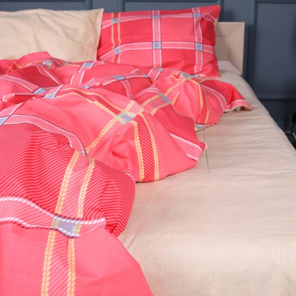 Фото - Комплект постільної білизни MirSon Бязь 17-0783 Checkered Flame 220х240 (2200011274775)